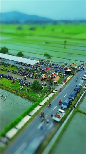 Tilt shift drone video