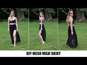 DIY | MESH MAXI SKIRT WITH SPLIT