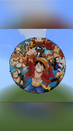 Luffy pixel art #minecraft #pixelart #luffy #anime #shortsfeed #million #subscribe