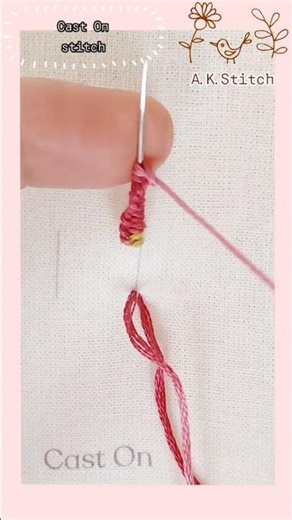 Cast On stitch ~キャストオンステッチ~ #embroidery #stitch #cast on stitch