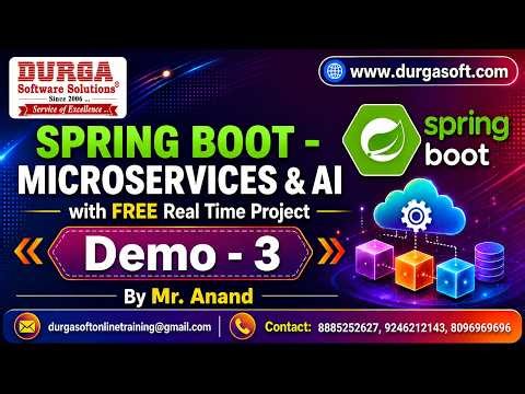 SPRING BOOT - MICROSERVICES & AI tutorials || Demo - 3 || by Mr. Anand On 23-09-2026 @10PM (IST)