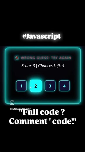 Number Guessing Game in javascript #coding #javascript #webdevelopment #computerscience#programming