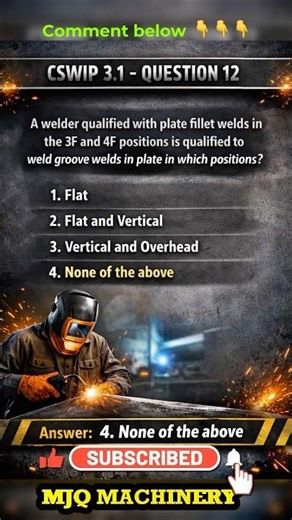 Q12 Cswip 3.1 Question and Answer series #cswip31 #welder #weldertraining #weldingacademy #welding