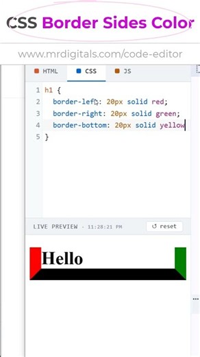 CSS Border Sides Color #codingtutorial #htmlcsswebsite #htmlcss