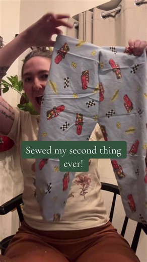Officially almost done with my second project ever! I found a much easier and simpler tutorial and it made the worst of a difference. My goal is to finish them tonight so he can wear them to school tomorrow 🥹 #sewing