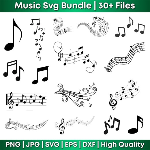 Music Notes Svg Bundle, Musical Notes Clipart, Music Notes Svg, Musical Notes Svg, Musical Notes Png, Cricut Cut Files, Instant Download - Etsy