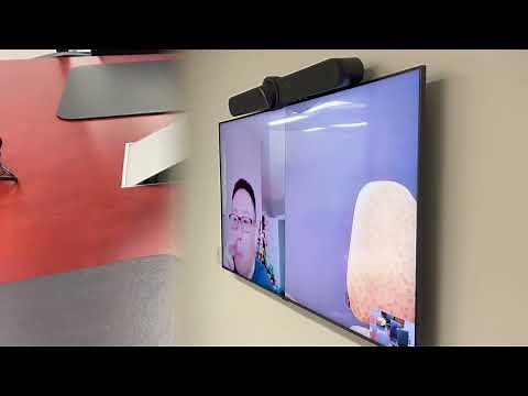 Logitech RallyBar installation and hiding wires on floor & Mounting rallybar above Tv Toronto