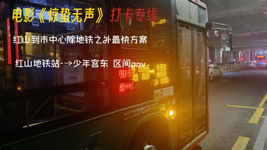 【紧跟时事の巴士集团】电影上映线下打卡专线同步就开行？末班车完全运凳 巴士集团惊蛰无声打卡专线区间pov（红山地铁站-→少年宫东）