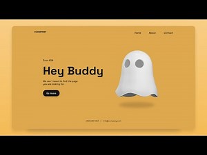 👻 Create a Responsive 404 Page Website Design Using HTML CSS & JavaScript