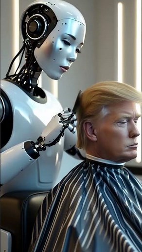 💇🤖 Robot Giving a Futuristic Haircut AI Barber in Action! #Barber #FutureOfGrooming #HaircutByAI