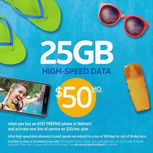 AT&T PREPAID has a hot summer deal! ☀️ Get 25GB high-speed data for $50/mo. Includes Mobile Hotspot Mexico & Canada. | AT&T