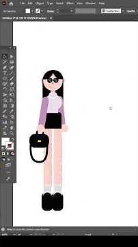 Creating a Minimal Flat Character in Illustrator 👩✨ #shorts