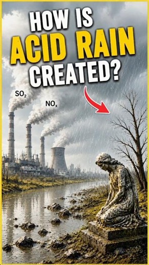🌧️ How Is Acid Rain Created? 🤯 | The Science Behind Acid Rain #shorts