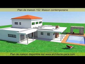 Plan de maison contemporaine 152 D'architecte - ARCHITECTE-PACA.COM