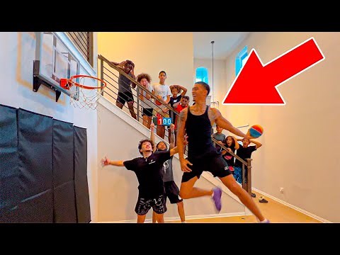 Indoor Mini Hoop Dunk Contest With LIVE CROWD!