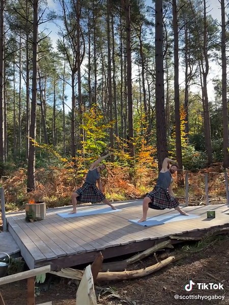 Flow like water. A little bit of the water sequence from Wild Kilted Yoga which we showed on @itvthismorning yesterday. #kiltedyoga #yoga