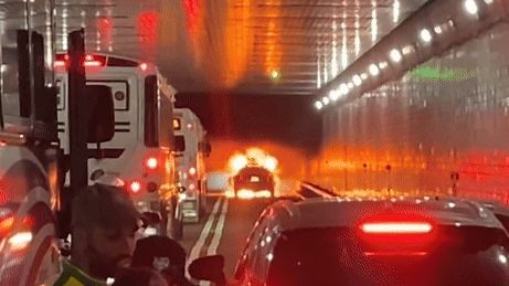Flames Engulf Car in Lincoln Tunnel, Sparking Traffic Chaos