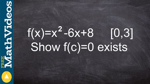 Calculus 1 using the IVT to show that a zero exists on an interval for a function