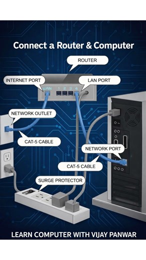 Router Ko Computer Se Kaise Connect Kare | LAN Cable Setup Step by Step #shorts