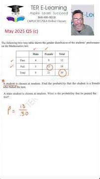 CSEC Maths - May 2025 Q5 (c)