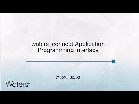 waters_connect Application Programming Interface