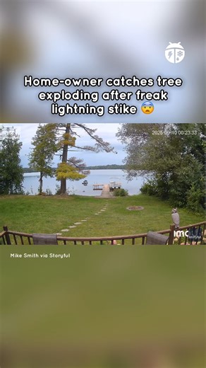 5K views · 50 reactions | The tree, in the backyard of a homeowner in Tomahawk, Wisconsin, exploded and quickly caught fire. The homeowner wasn’t even there when it happened. He only found out after getting a text from a neighbor. Luckily, those same neighbors rushed over with buckets of lake water, doing their best to contain the flames until firefighters arrived to finish the job. | WeatherBug | Facebook