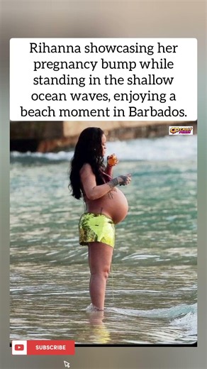 RIHANNA BUMPIN' IN BARBADOS WAVES 🌊🤰🏽#shorts
