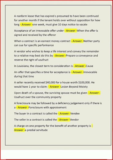 Louisiana Title Insurance Exam Actual Questions And 100 Corr video