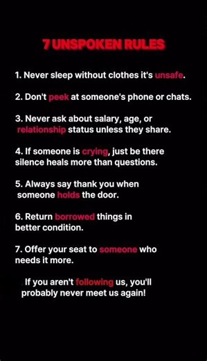 Do You Know These 7 Unspoken Rules?