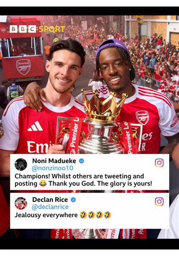 Noni Madueke trophy celebration: Madueke Instagram posts & Declan Rice reactions