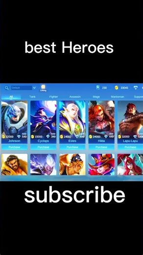 best Heroes in mobile legends #mobalegends5v5 #viral