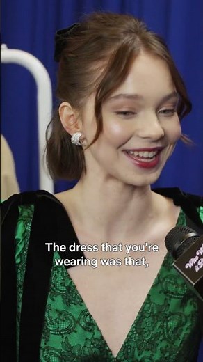 Harry Jowsey interviews Emma Myers... in her dress #FamilySwitch #Netflix