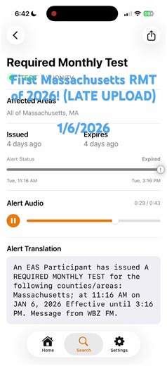 EAS: First Massachusetts RMT of 2026! (1/6/2026) (LATE UPLOAD)