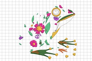 Floral Tree Frog Machine Embroidery Design Instant Download File - Etsy