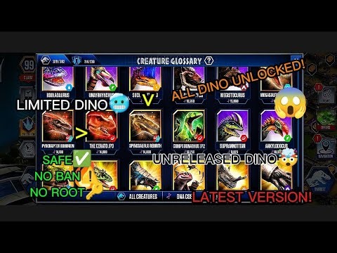 JURASSIC WORLD MOD APK NO ROOT, NO BANNED, SUPPORT ALL DEVICE