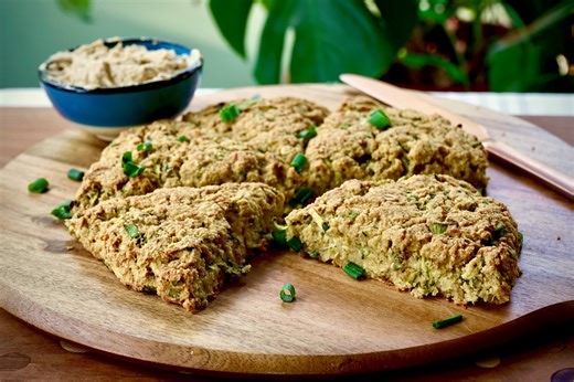 Plant-Based Cheesy Zucchini Scones - The Whole Food Plant Based Cooking Show