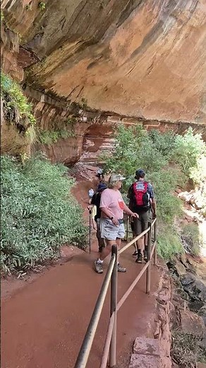 Hiking through the Emerald Pools trail, Zion National Park.