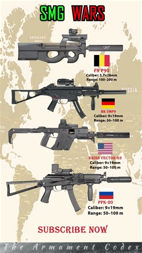 SMG Wars: P90 → UMP9 → Vector G2 → PPK-20 🇧🇪🇩🇪🇺🇸🇷🇺 #shorts #subscribe #history #germany #army