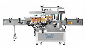 [Hot Item] Automatic Linear Pneumatic 4 Head Bottle Filler Capper Labeller Oil Sauce Cream Jam Honey Glass Jar Filling Capping Round Bottle Labelling Machine