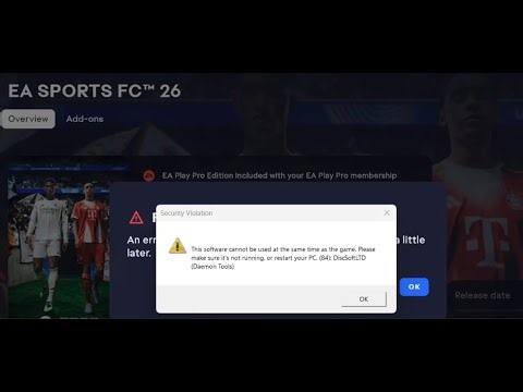 Fix EA FC 26 DiscSoftLTD Daemon Tools Error This Software Cannot Be Used At Same Time As The Game