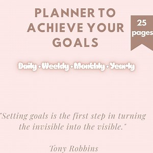 Goal Planner Printable: Productivity & Goal Setting Bundle (PDF) - Etsy