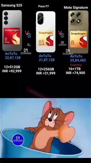 Samsung S25 vs Xiaomi Poco F7 Vs Motorola Signature Spexs Detailed