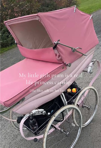 Princess Carriage Style Pink Pram for Little Girls