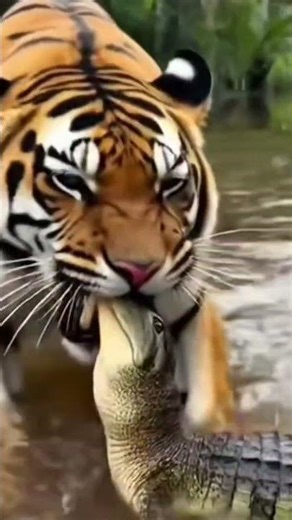 Tiger vs Crocodile: Who Wins? 🐅🆚🐊 #Shorts