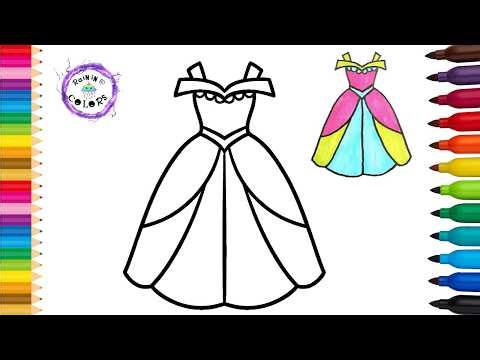 Princess Dress Beautiful Cute Easy Simple Drawing And Coloring #princess #rainingcolors