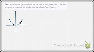 SOLVED:Sketch the unit tangent and normal vectors at the given points. To print an enlarged copy of the graph, select the MathGraph button.