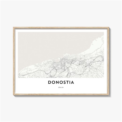 San Sebastian Map Landscape Print, Basque Country Poster, Spain Wall Art, Custom Street Decor - Etsy Canada