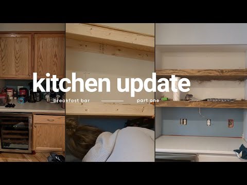 First time building floating shelves | DIY breakfast bar nook | On a budget | Part one