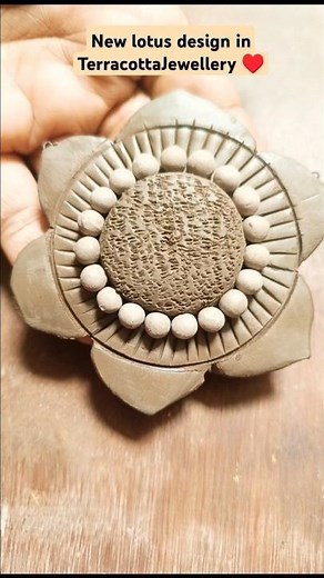 Lotus pattern TerracottaJewellery ♥️ #terracottajewellerymaking #tutorial #youtubeshorts #shorts