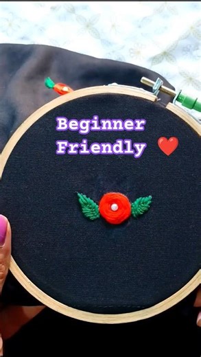 DIY Rose Stitch Hack! 😍 Easy Embroidery Tutorial #shorts #embroidery #diy #art